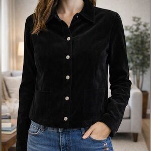 Roughrider Black Velvet Button Front Jacket Small Western Style